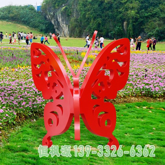 园林不锈钢蝴蝶雕塑 (1)
