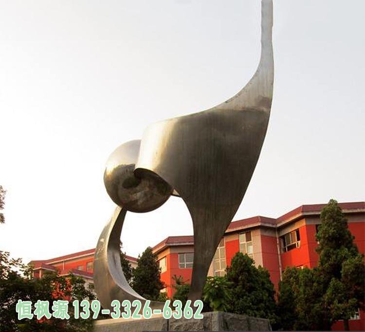 创意丝带公园景观雕塑，不锈钢雕塑