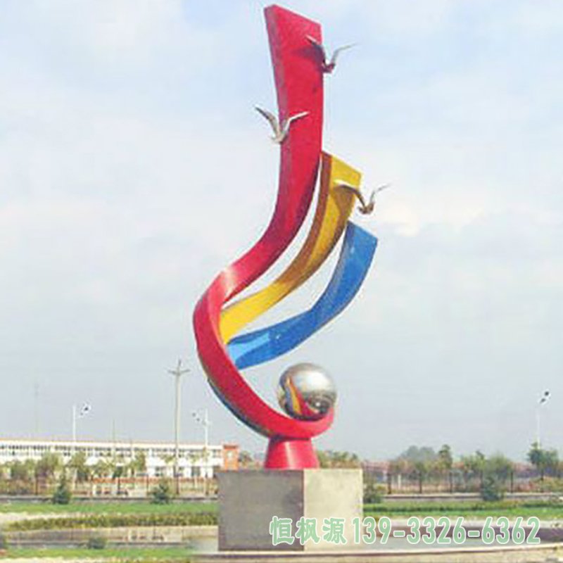不锈钢飘带 广场景观雕塑 (1)