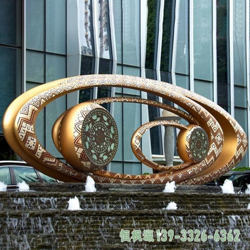不锈钢抽象眼镜 企业门口雕塑