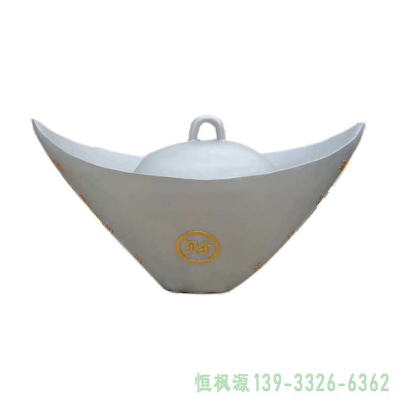 不锈钢元宝雕塑，财源滚滚雕塑 (4)
