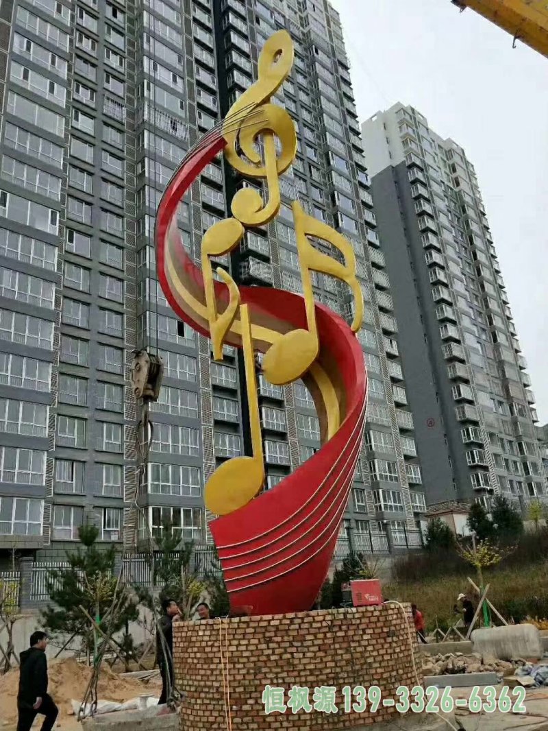 不锈钢小区音符标志雕塑