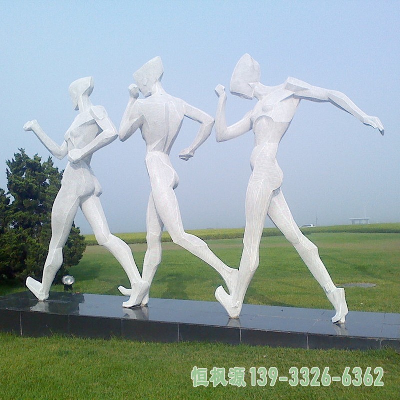 不锈钢快走雕塑，锻炼身体人物雕塑