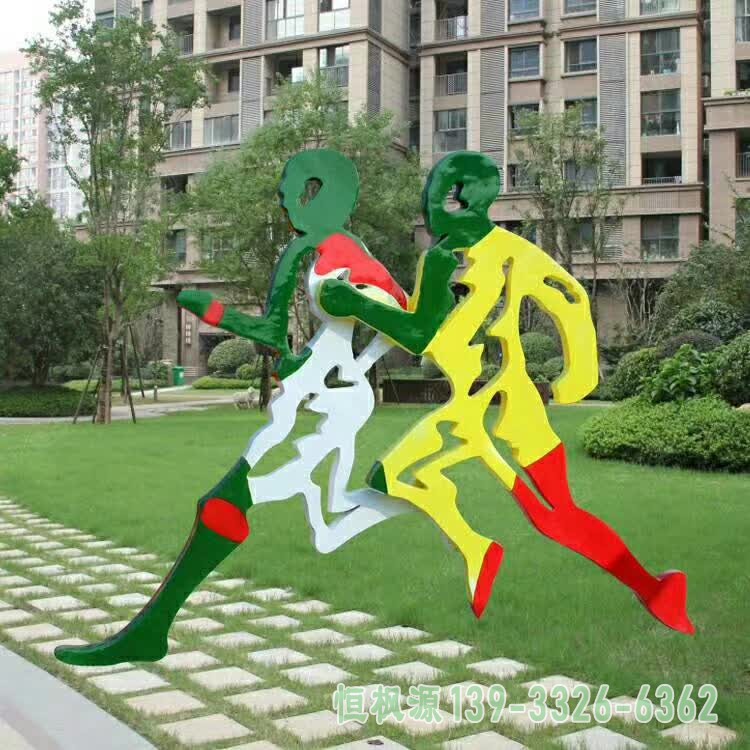不锈钢跑步剪影人物雕塑