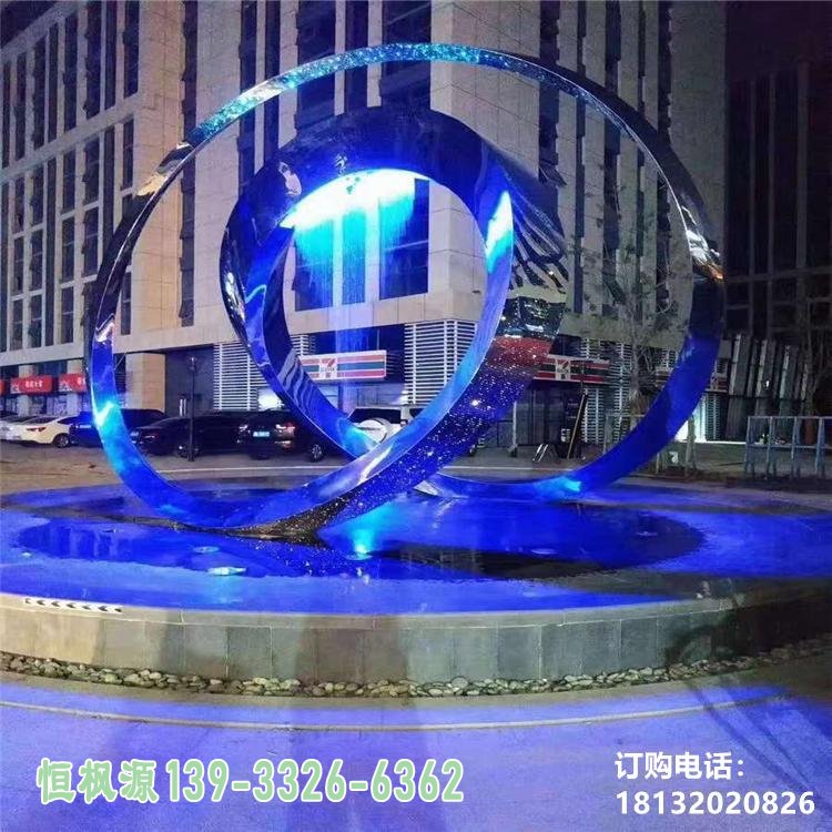 不锈钢丝带雕塑 (4)
