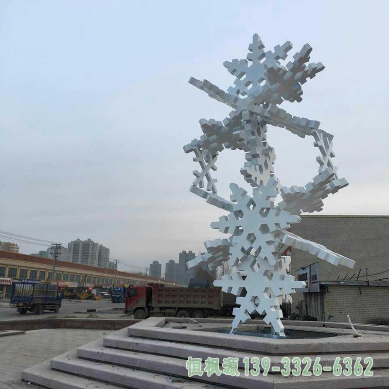 不锈钢雪花雕塑，广场不锈钢雕塑