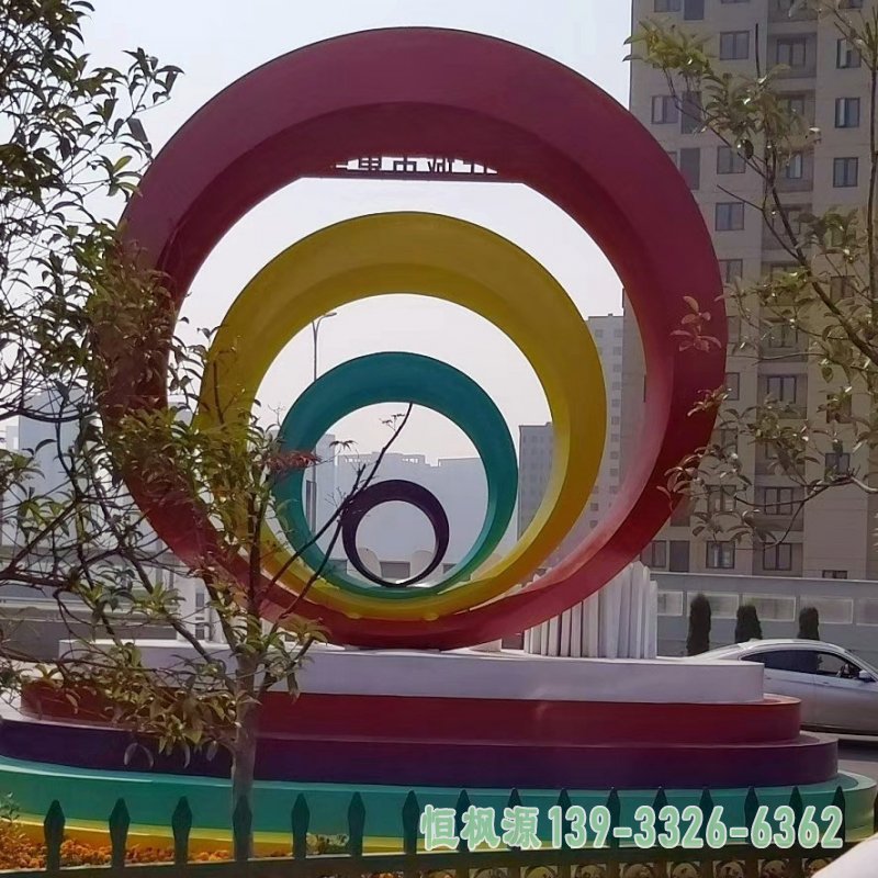 不锈钢文明城市景观雕塑 (1)