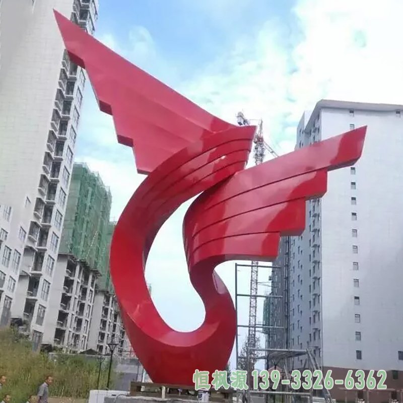 不锈钢彩带雕塑