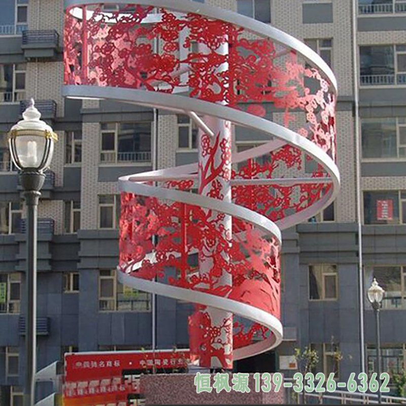 不锈钢剪纸炫窝 广场景观雕塑 (1)