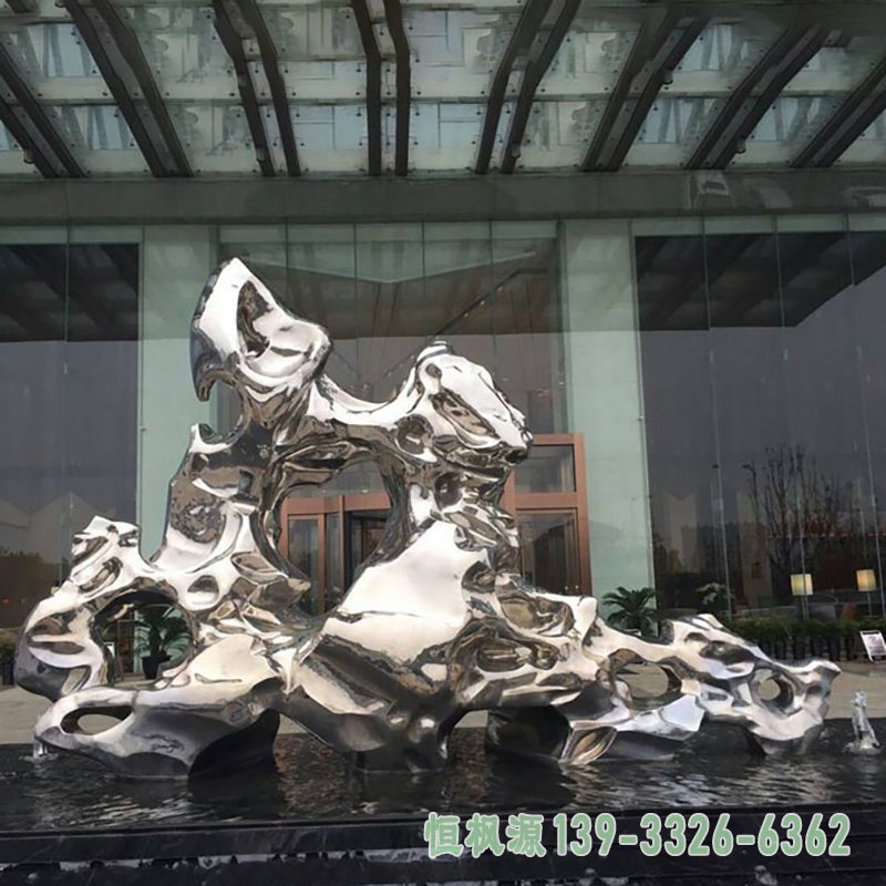 不锈钢抽象嬉戏太湖石 公园抽象雕塑