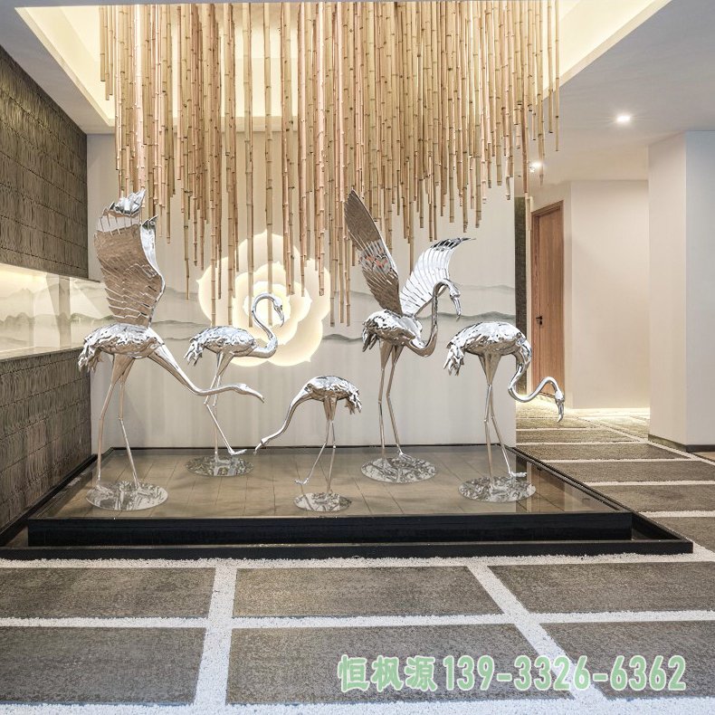 火烈鸟不锈钢雕塑 (4)