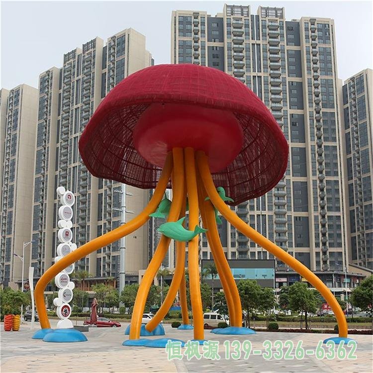 不锈钢商业街水母动物雕塑