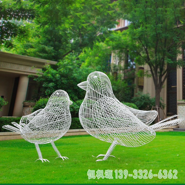 小鸟镂空不锈钢雕塑 (5)