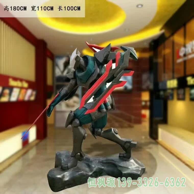 不锈钢击剑抽象人物雕塑 (1)