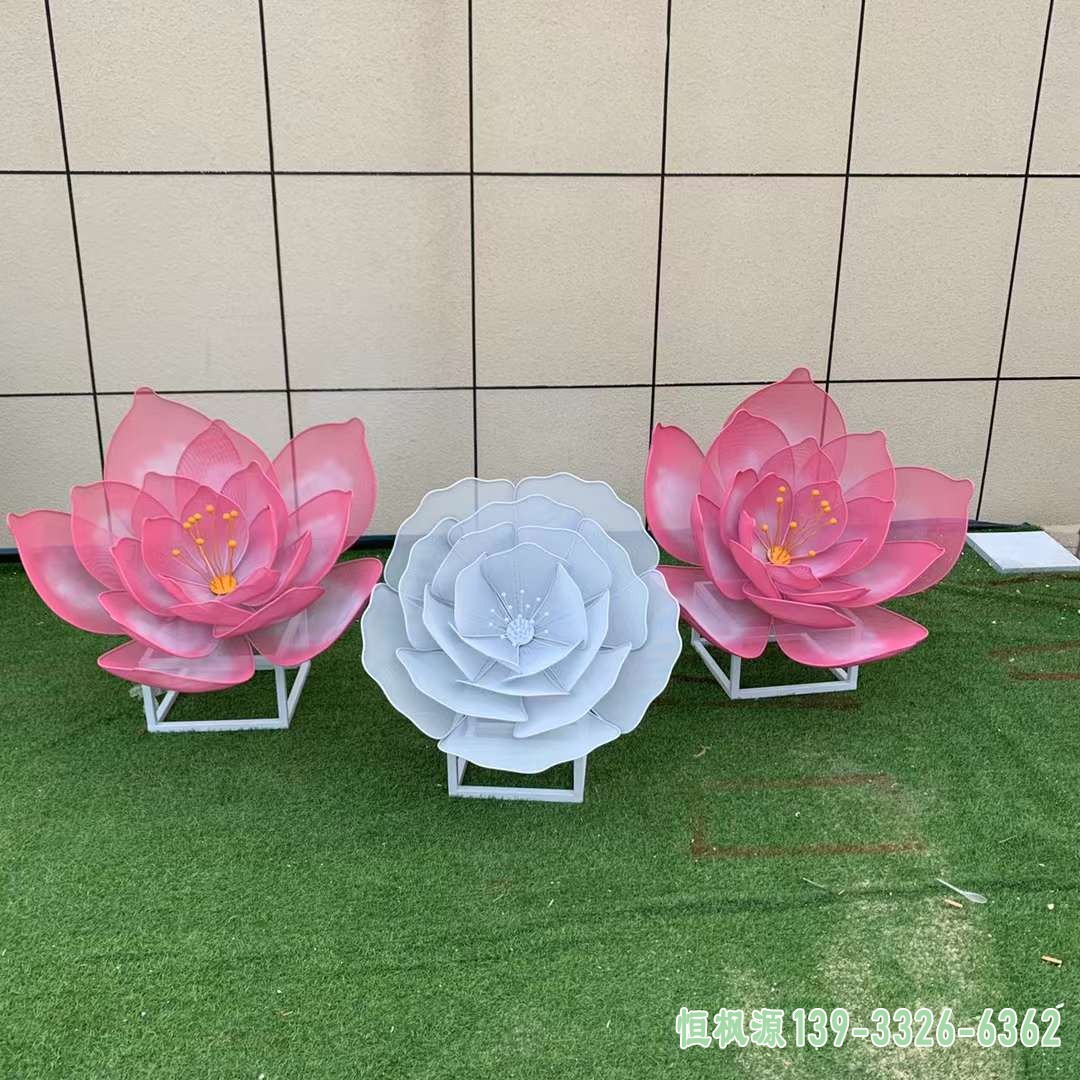 不锈钢镂空花朵雕塑 (35)