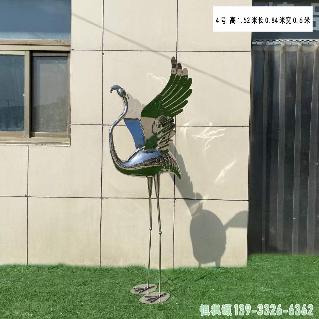 不锈钢镜面火烈鸟雕塑 (6)