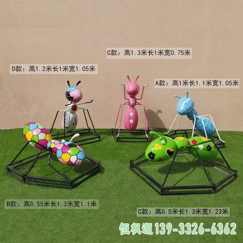 不锈钢彩绘蚂蚁雕塑、 (2)