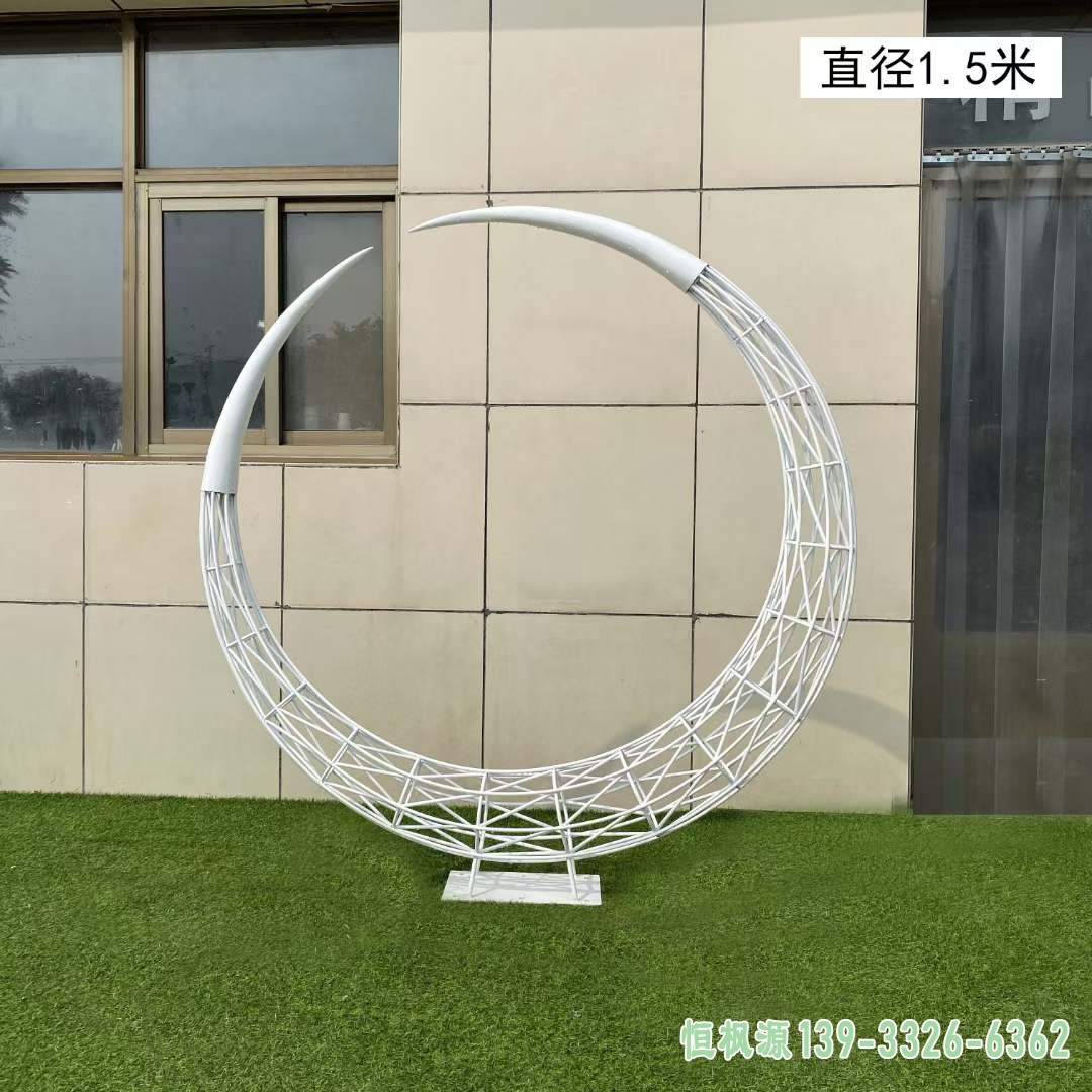 不锈钢镂空月亮雕塑 (7)
