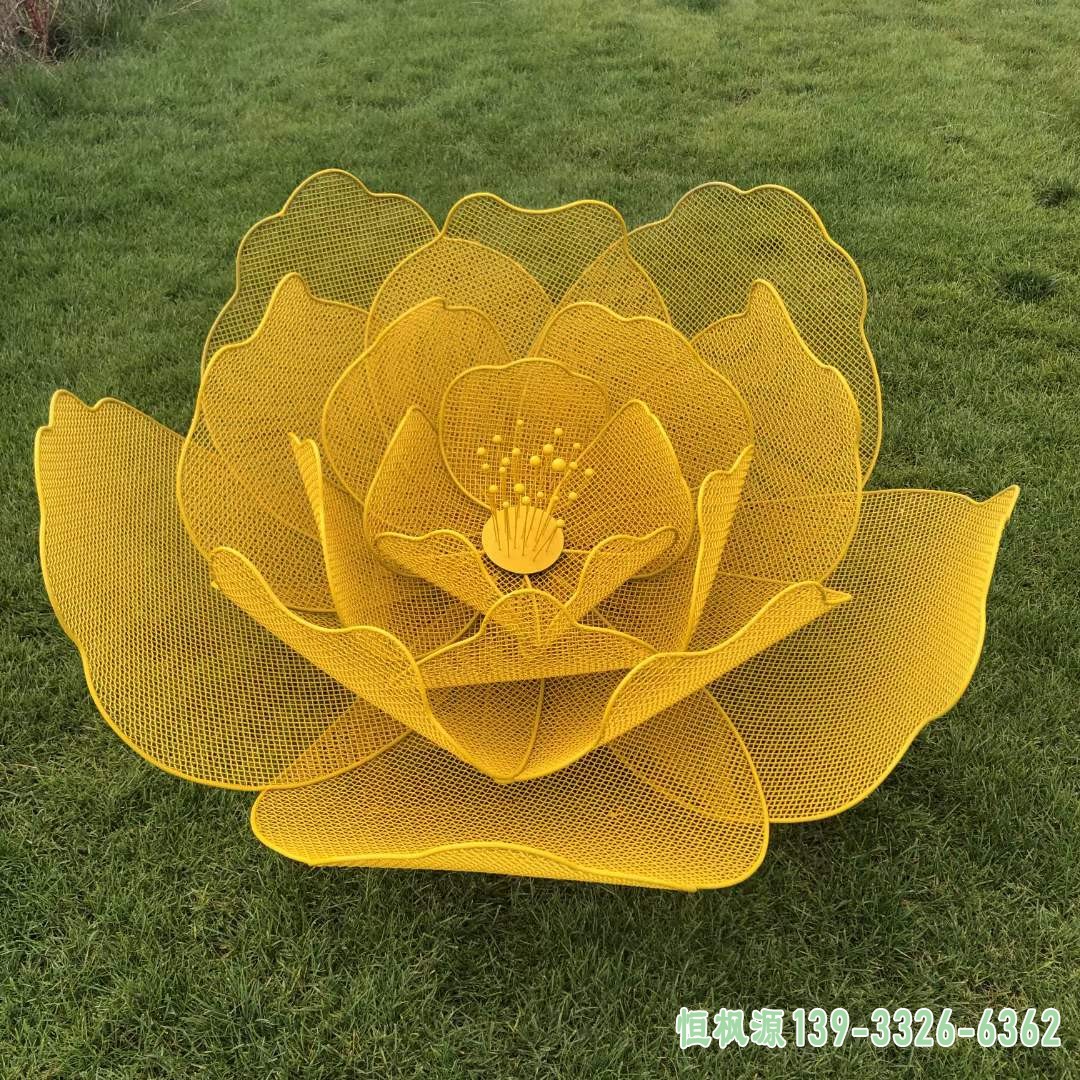 不锈钢镂空花朵雕塑 (4)