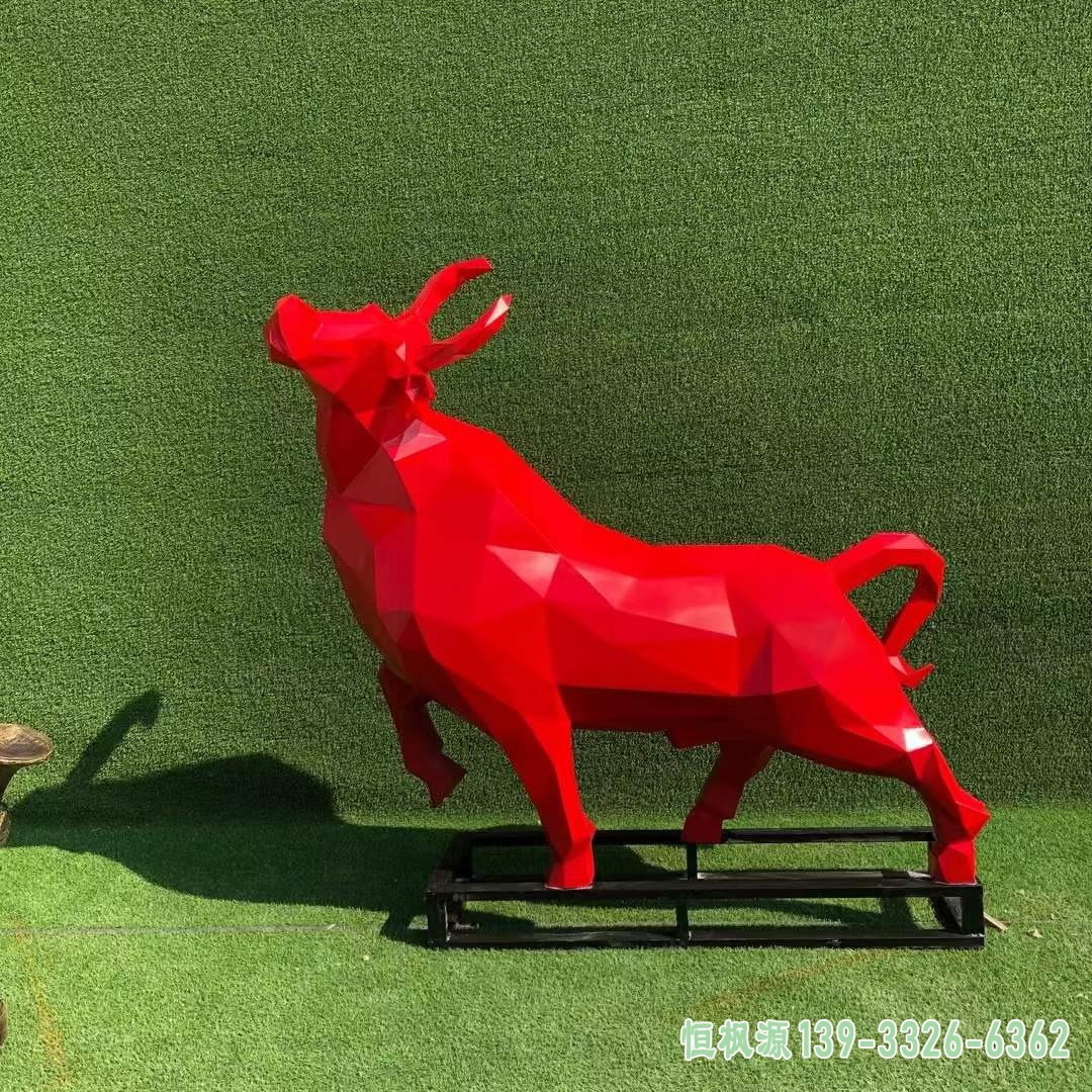 不锈钢牛雕塑 (3)