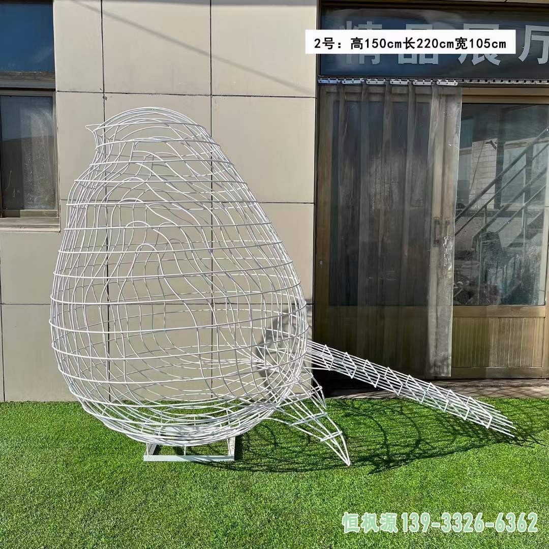 不锈钢镂空鸟雕塑 (13)