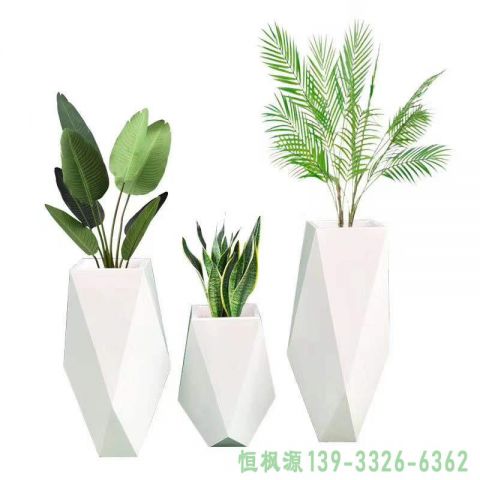 几何花盆都市不锈钢雕塑