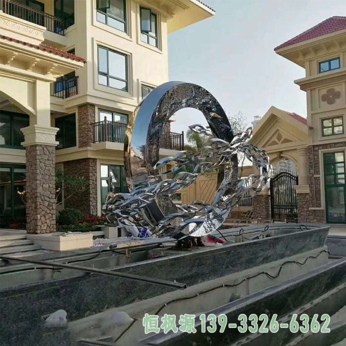 鲤鱼跃龙门不锈钢雕塑 (4)