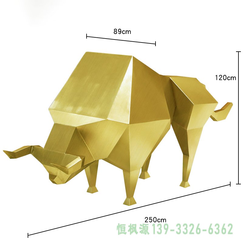 钛金虹牛不锈钢广场雕塑