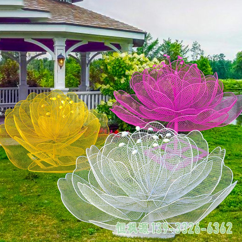 镂空花朵不锈钢景观雕塑