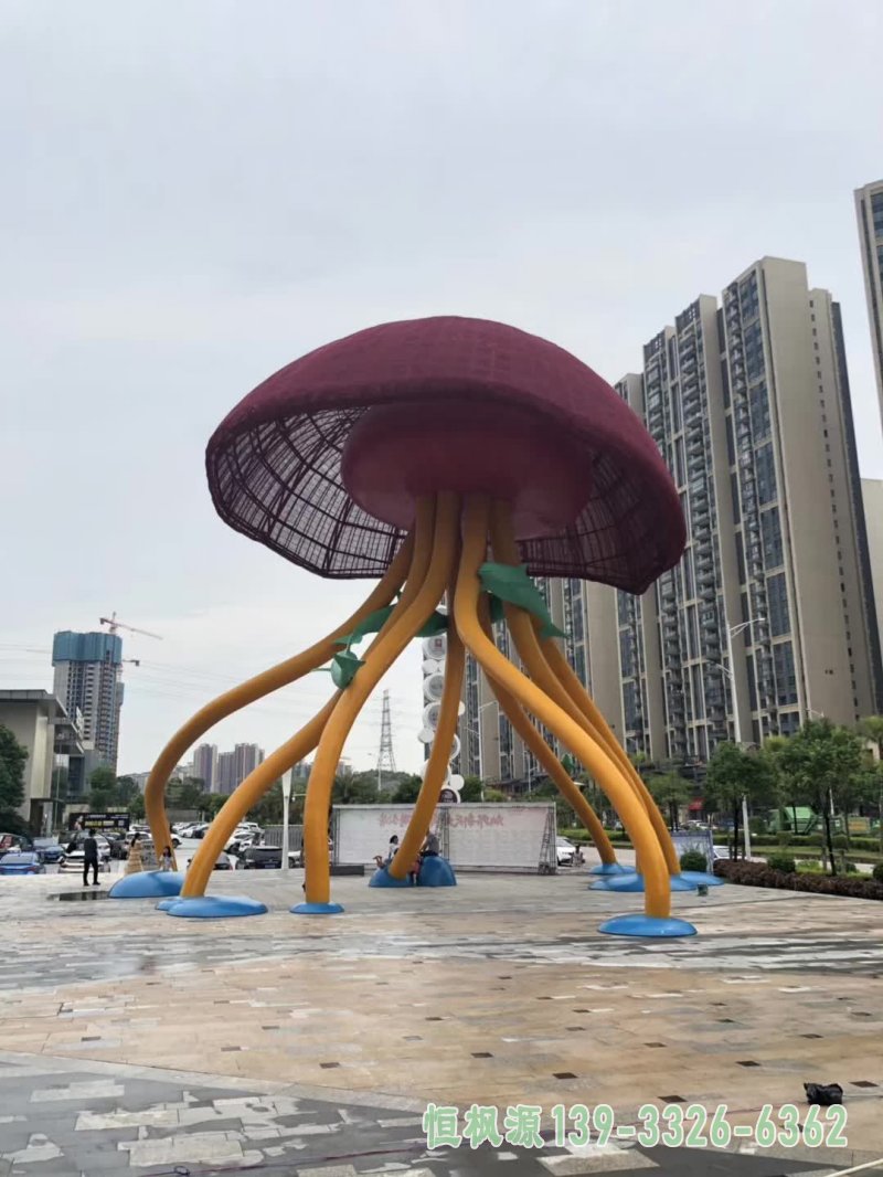 城市景观蘑菇不锈钢雕塑