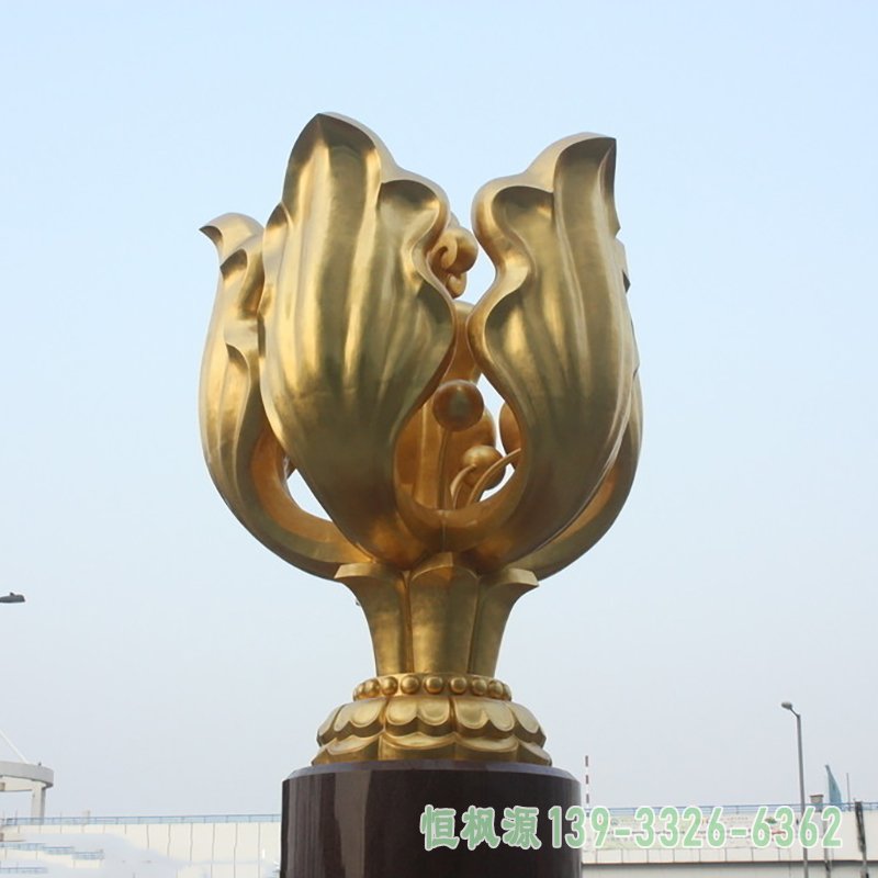 不锈钢紫荆花雕塑 (2)