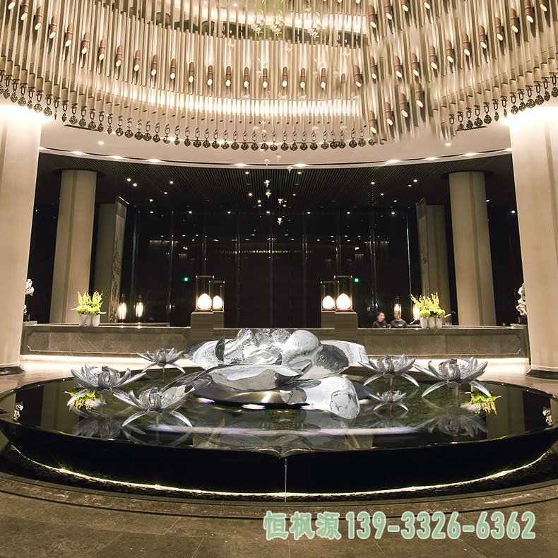 莲花不锈钢雕塑 (3)