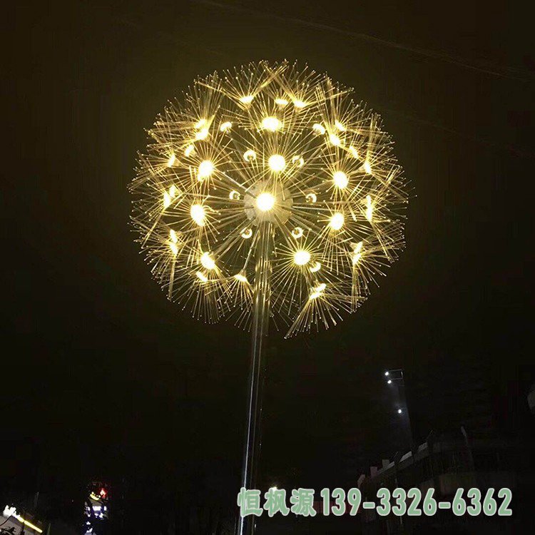 发光不锈钢蒲公英雕塑 (5)
