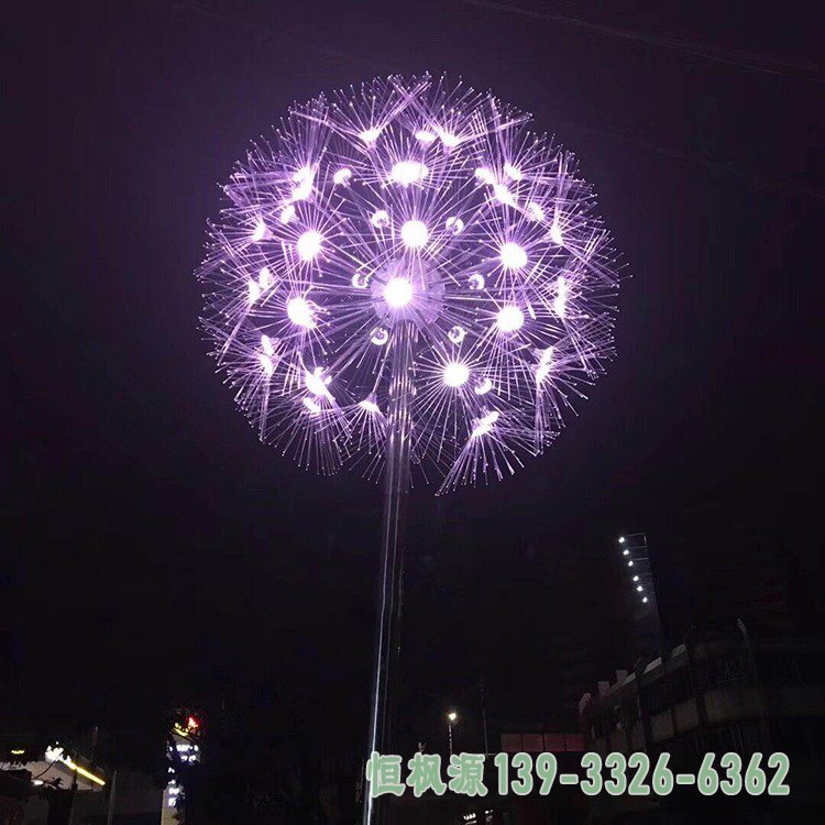 发光不锈钢蒲公英雕塑 (7)