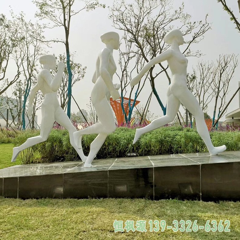 体育运动雕塑不锈钢抽象竞走人物大型户外广场公园商场商业街摆件定制13735 (2)
