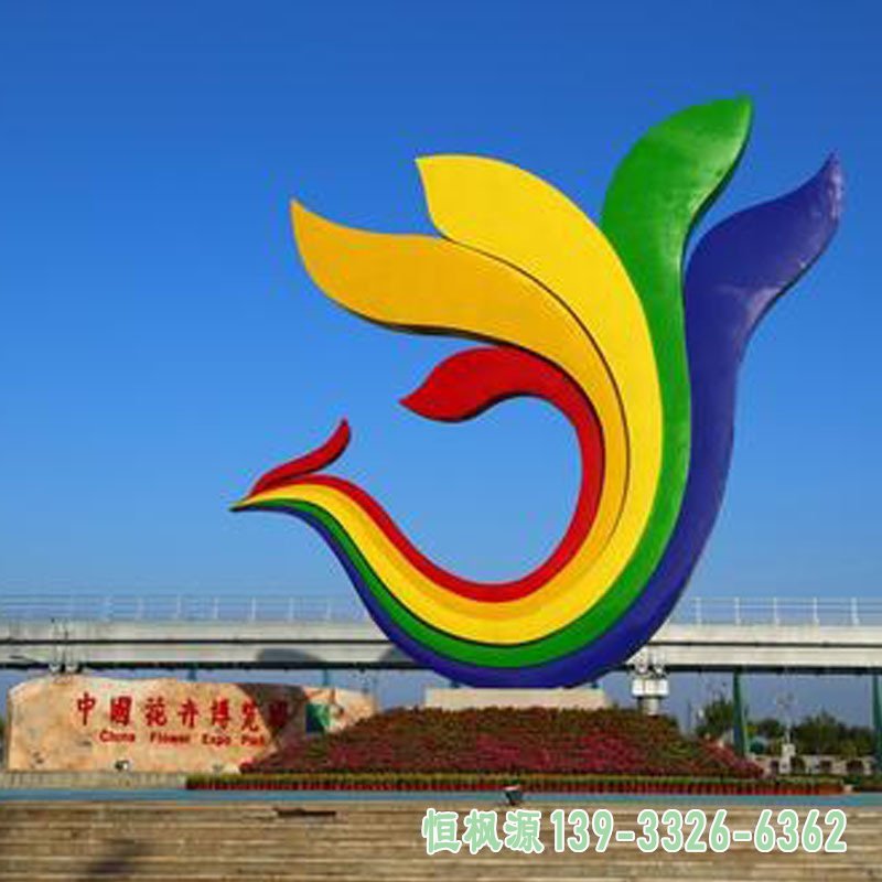 凤凰园林创意不锈钢雕塑