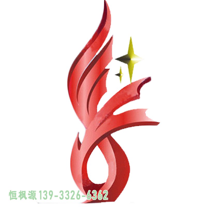 不锈钢红丝带 广场景观雕塑