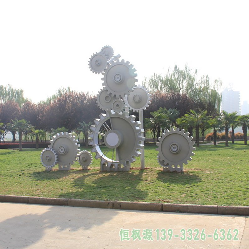 广场齿轮不锈钢雕塑