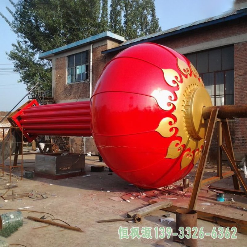 不锈钢红灯笼雕塑,广场不锈钢红灯笼雕塑 (2)