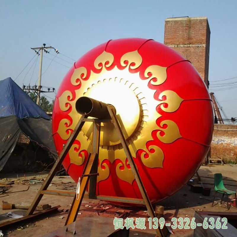 不锈钢红灯笼雕塑,广场不锈钢红灯笼雕塑 (1)