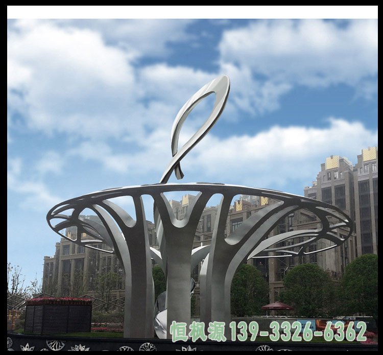 不锈钢豆芽抽象 公园景观雕塑[1]