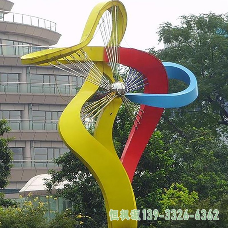 不锈钢风车雕塑 公园景观雕塑 (2)