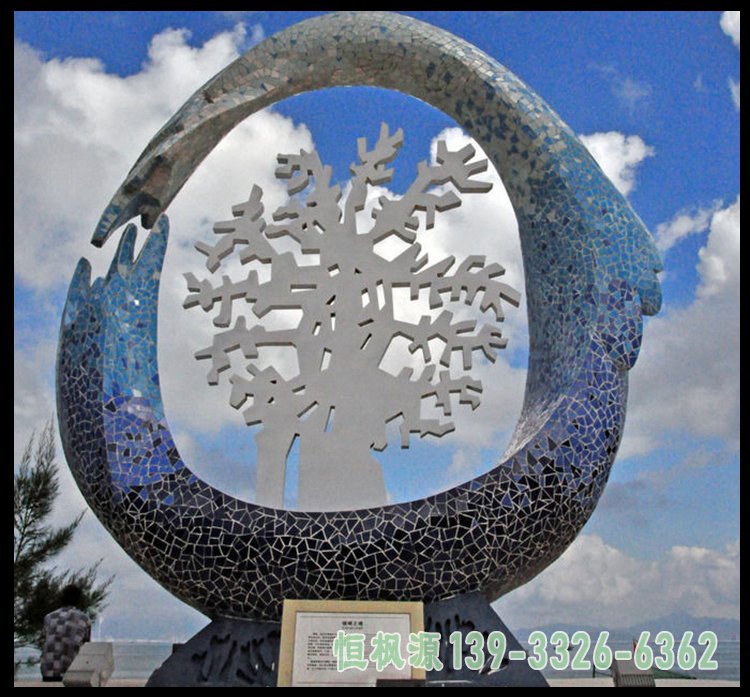 公园枫树不锈钢雕塑
