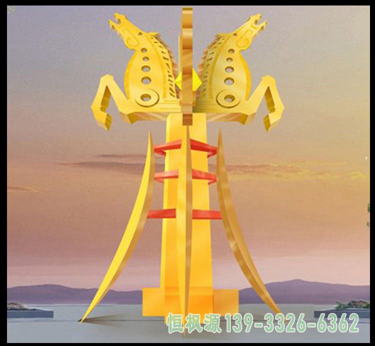 飞马皇冠不锈钢雕塑