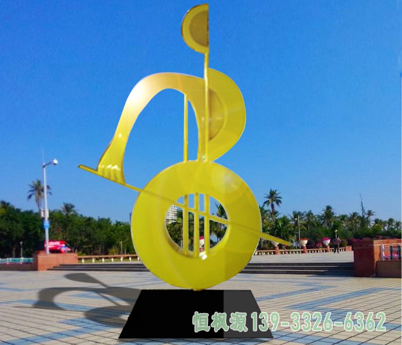 广场小提琴不锈钢雕塑