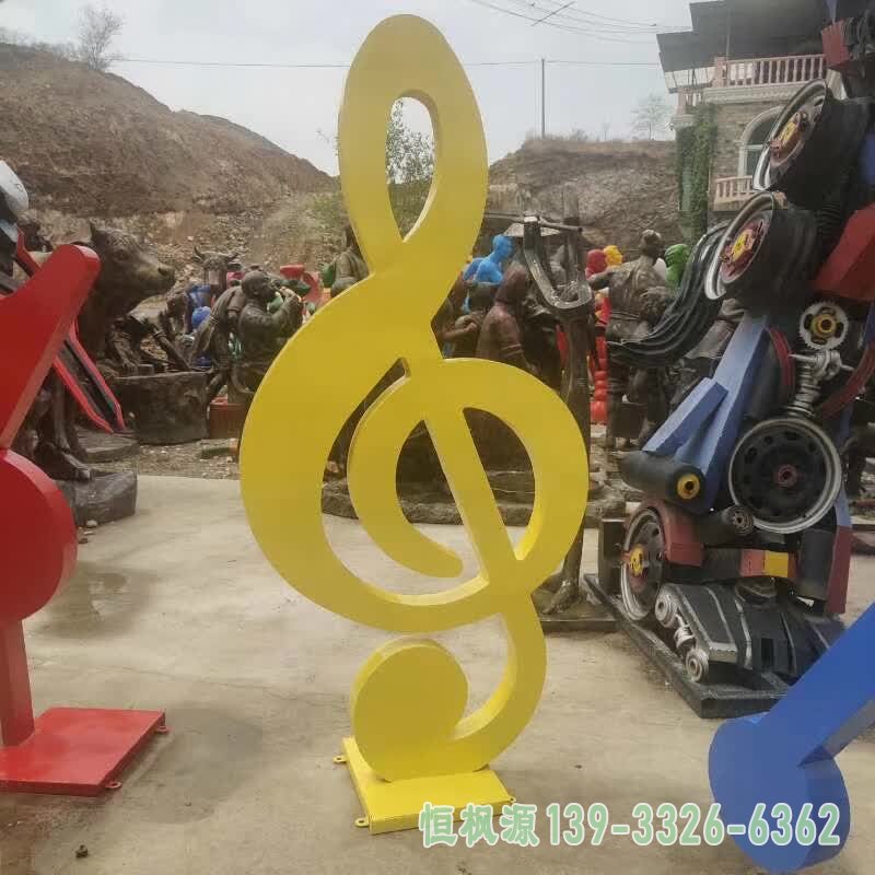 不锈钢彩绘音符景观雕塑 (6)