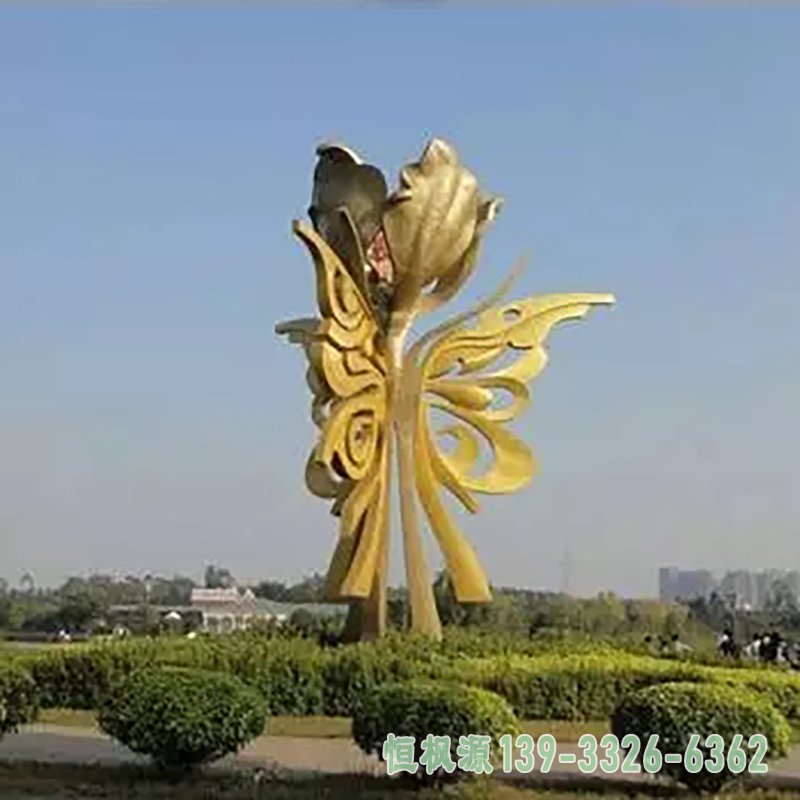 不锈钢公园紫荆花雕塑