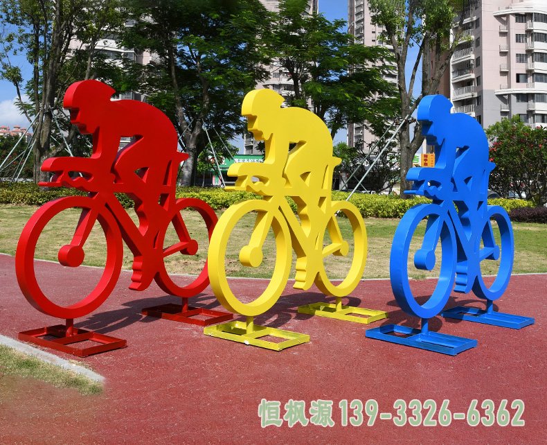 竞技自行车不锈钢广场雕塑