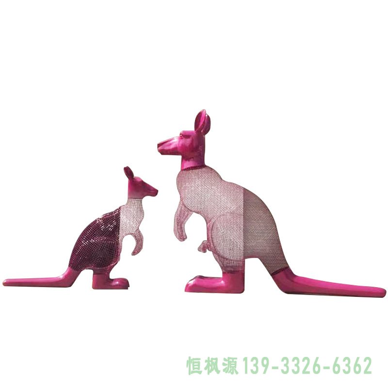 广场袋鼠不锈钢雕塑