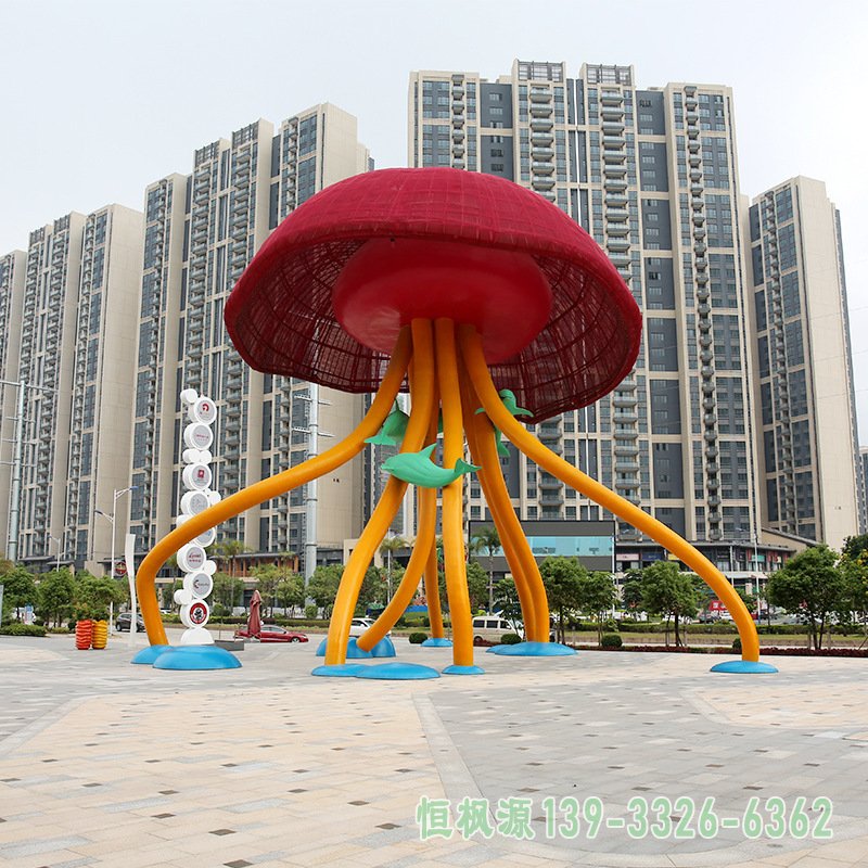 城市水母不锈钢动物雕塑